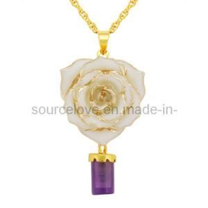 Fashion Rose Necklace for Gift - Plated 24k Gold (XL036)