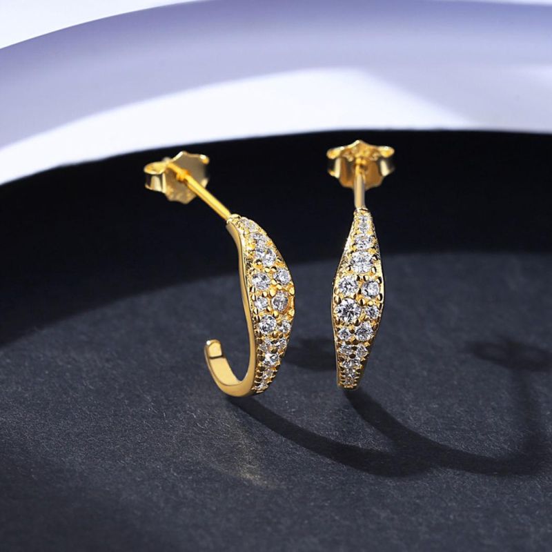 Simple Ol Lady Design Jewelry Waterdrop Cubic Zircon Silver Earrings