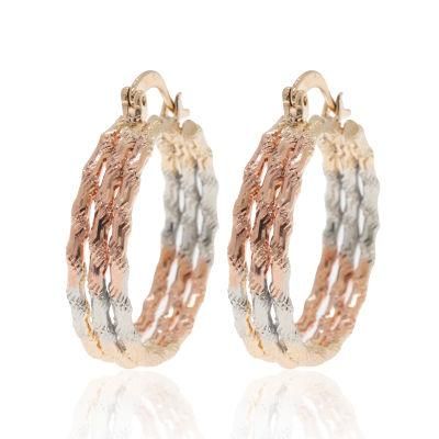 Wholesale Tricolor Gold Plated Ladies Luxury Fashion Earrings