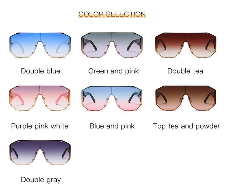 New Arrival High Quality Fashion Simple Style One Piece Lens Sunglasses UV400 Outdoor Oversized Colorful Sun Glasses