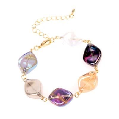 2021 Fashion Irregular Shape Crystal Glass Bead Bracelet