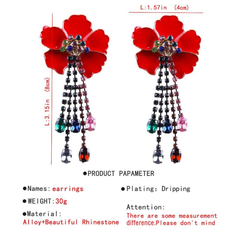 New Arrivals Personality Fashion Earrings Trend 2021 Alloy Dripping Flower Long Claw Chain Tassel Earring Wholesale