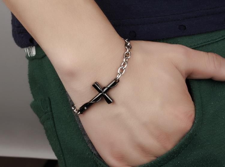 Fashion Jewelry Stainless Steel Lovers Bracelet Cross Style