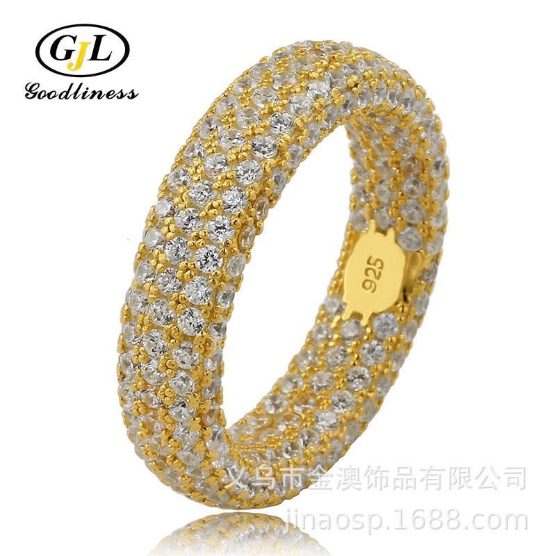 Rhinestone Crystal Gold Filled Plated Cubic Zircon Rings for Women