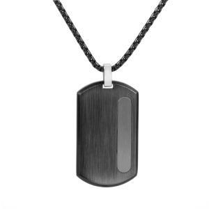 Simple Stainless Steel Square Tag Necklace
