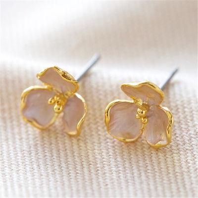 Fashion Women Jewelry Simple Fashion Big Flower Cluster 925 Sterling Silver Stud Earrings Jewelry Wholesales for Women Party