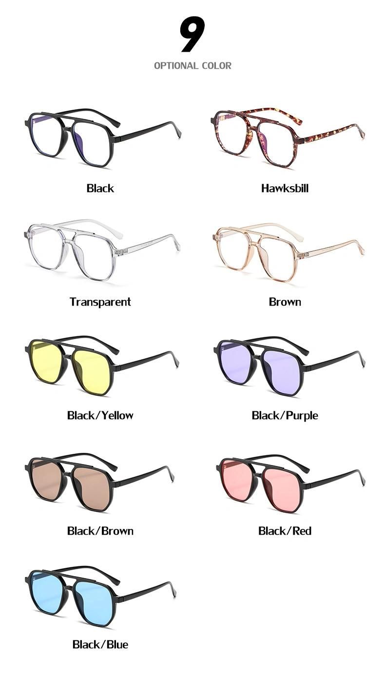 New Hot Sale High Quality Wholesale Sun Glasses Fashion Trend Retro Colorful Square Tr90 Frame Sunglasses