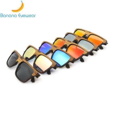 2020 Newest Unisex Zebra Ebony Wood High and Low Layer Wooden Sunglasses