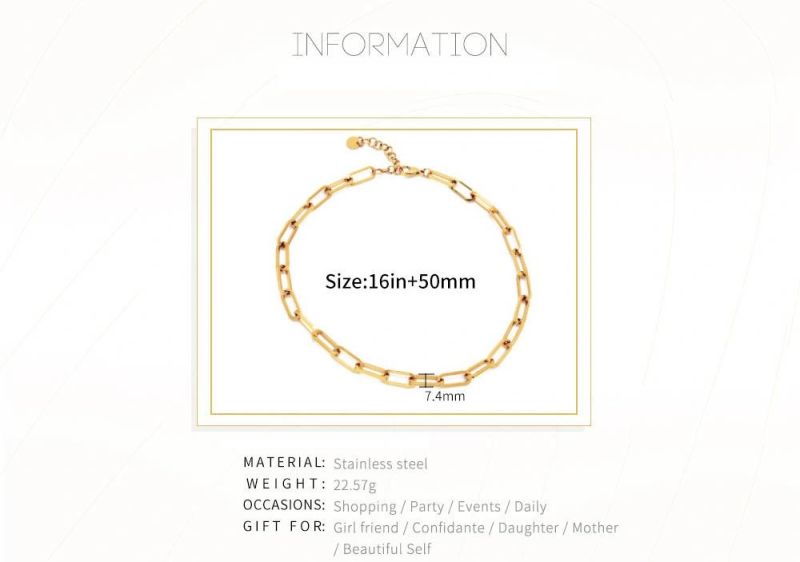 2021 Latest Charming Stainless Steel Gold Color Women Ladies Fashion Long Chain Necklaces with Pendent Jewelry Sets
