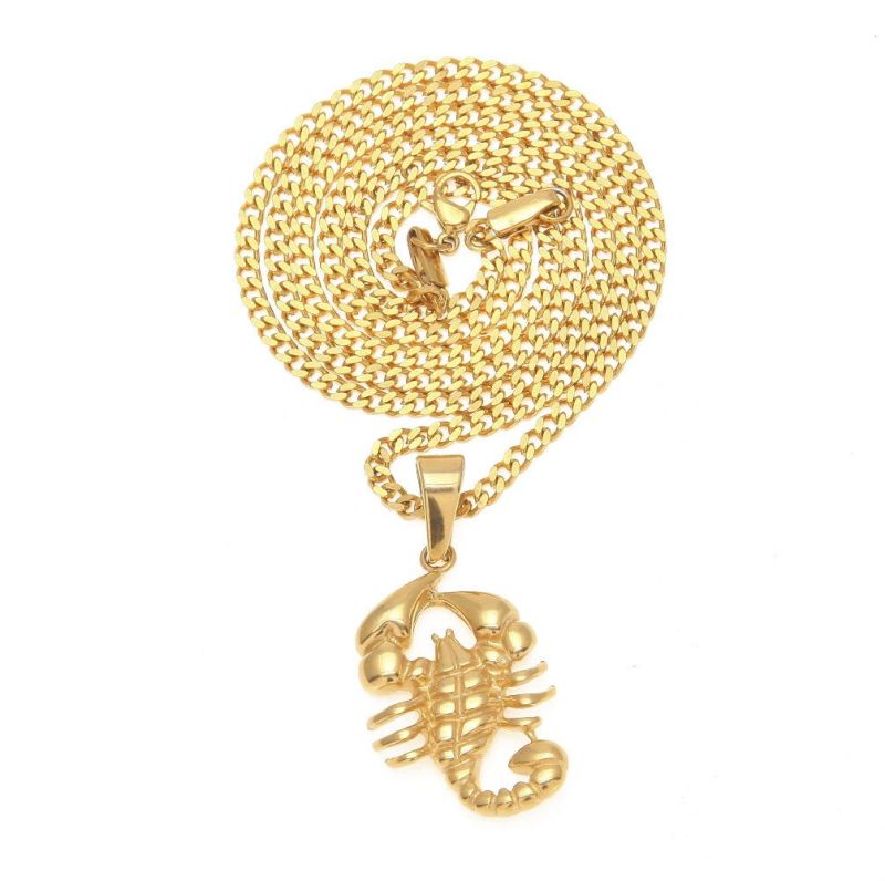 Hip-Hop Vacuum Color-Protected Electroplated Stainless Steel Pendant Neckalce
