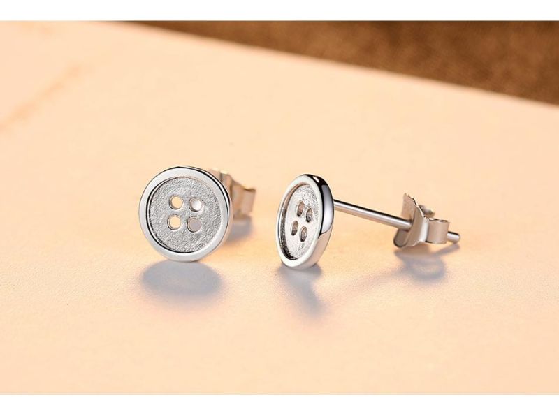 Buttons Shape Ear Stud Solid Fashion Jewellery Earring