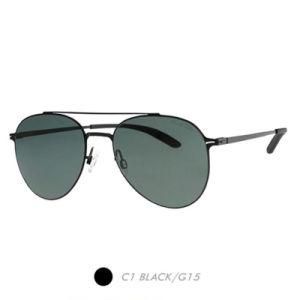 Metal&Nylon Polarized Sunglasses, Two Bridge Rb Frame M6025-01