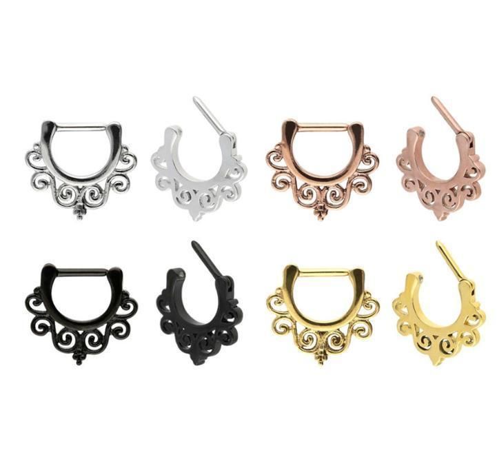 316L Surgical Steel Septum Clicker Septum Nose Ring Body Piercing Jewelry