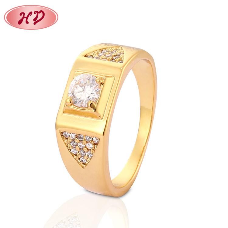 Fashion Engagement Wedding Jewelry 18K Gold Plated Stainless Steel Silver Man Finger Rings Design