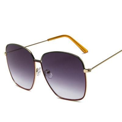 2023 High Quality Fashion Big Frame Metal Women Sunglasses