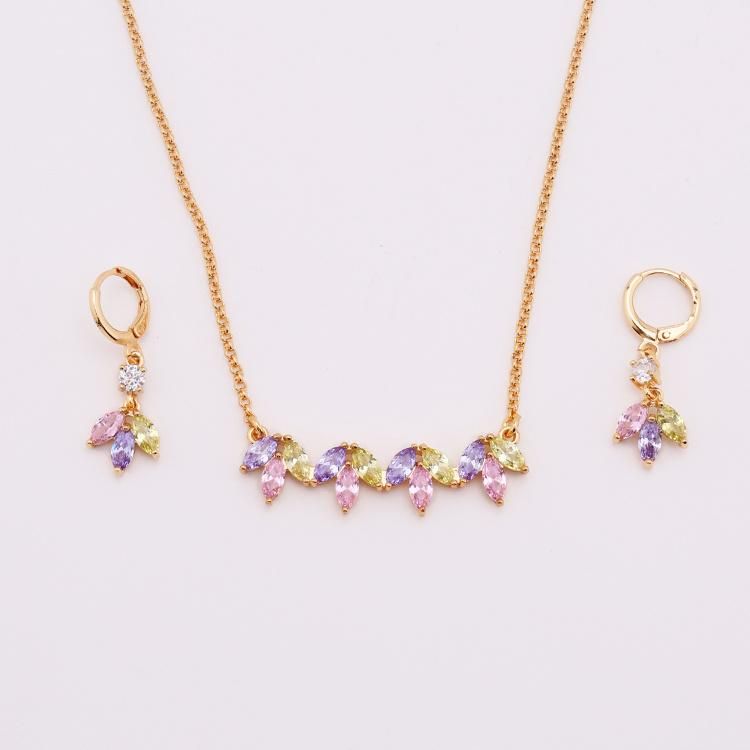 Fashion Wholesale Imitation Costume Gold Silver Stainless Steel Charm Jewelry with Earring Sets Pendant Necklace