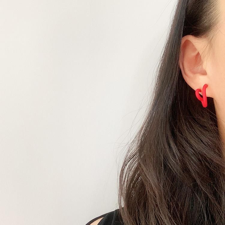 New Paint Earrings, Geometric C-Shaped Simple and Versatile Earrings