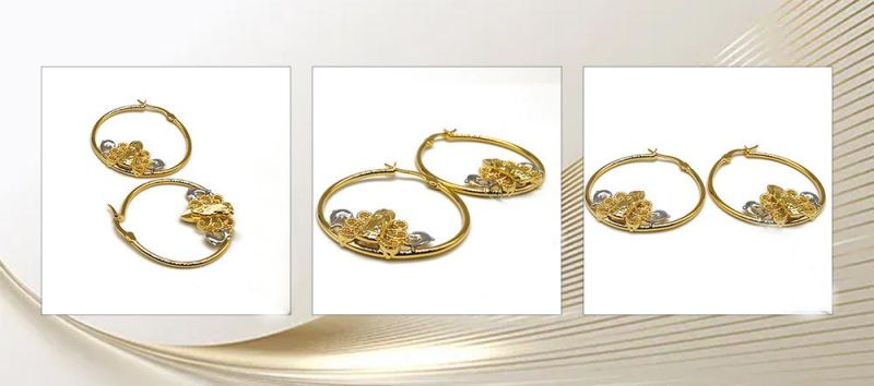 European Popular Fashion Jewelry Sterling Silver 18K Gold Style Earrings