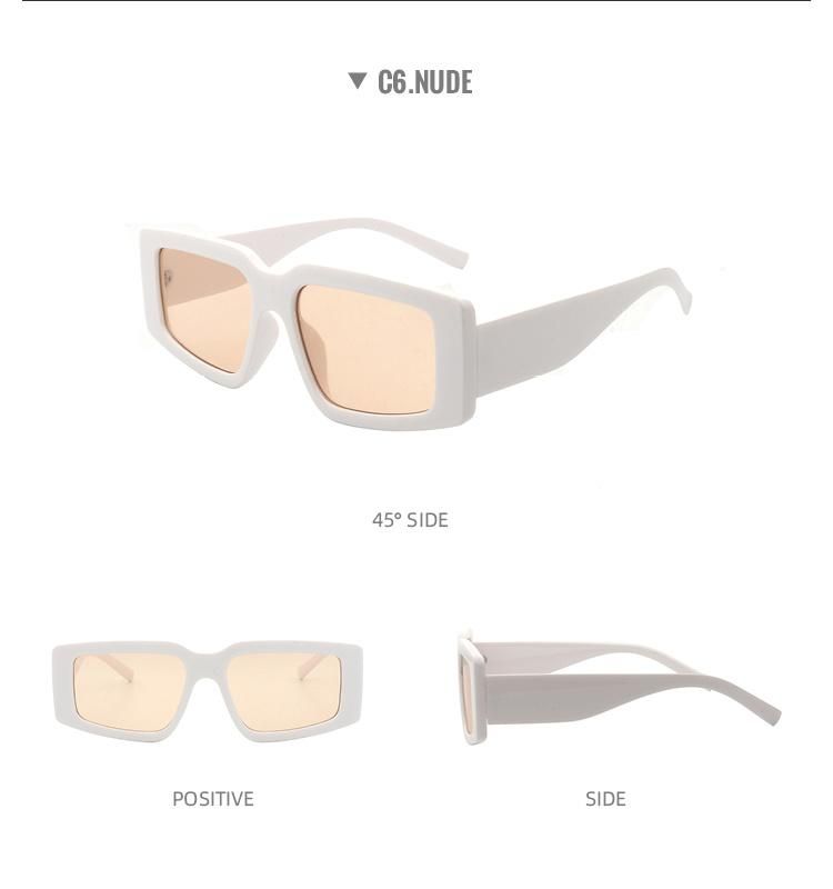 2022 New Arrival Women Plastic Frame Gradient Sun Glasses Retro Square Sunglasses