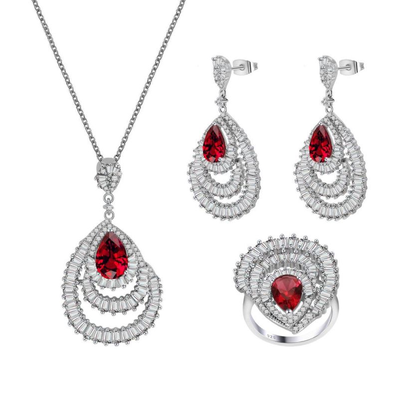 Hip Hop Shell CZ Crystals Healing Stones Fine Jewellery Sets Women 9925 925 Sterling Silver Jewelry Set Dubai Bridal Jewelry Set