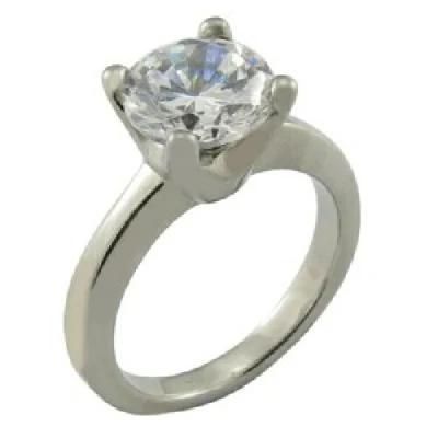 Stainless Steel Ring Zircon Ring