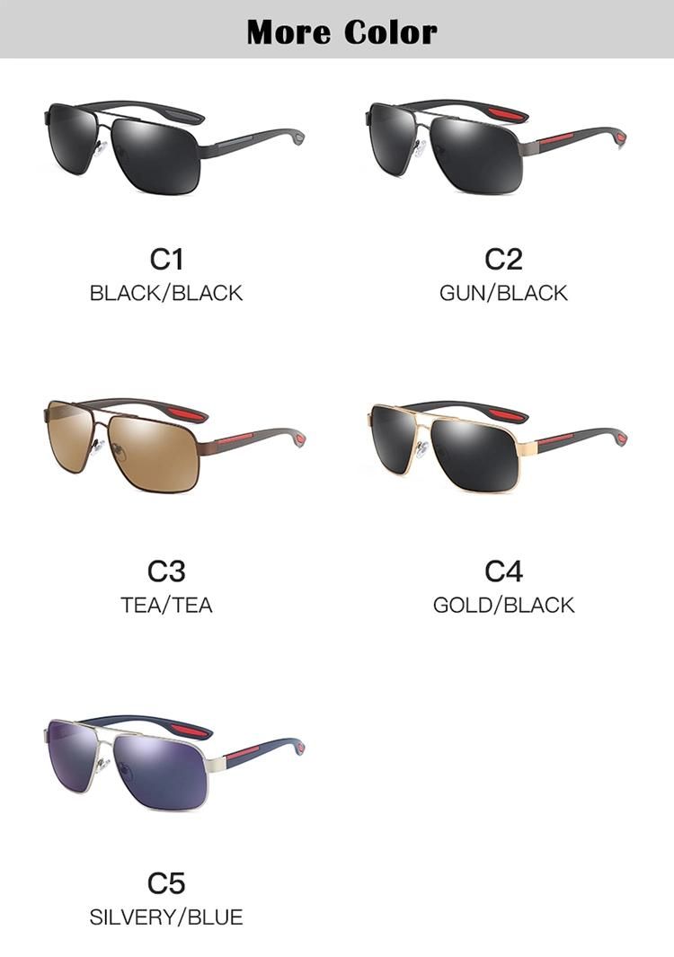 Hot Sale Custom Logo Stock Fashion Metal Frame Polarized Men Sunglasses