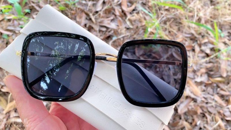 Sunglasses for New Fashion Square Sunglasses Big Frame Orange Pink Retro Sunglasses Female Personality Hong Kong Style Small Face Glasses