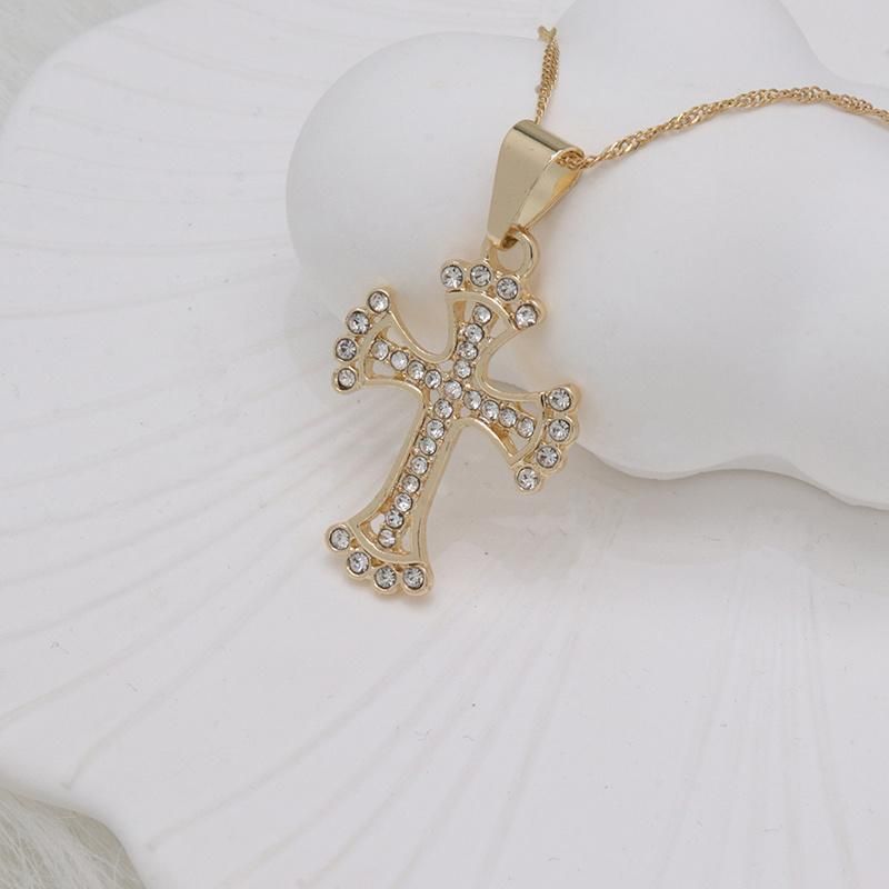 Wholesale High Quality Zircon Cross Pendant Jewelry Necklace