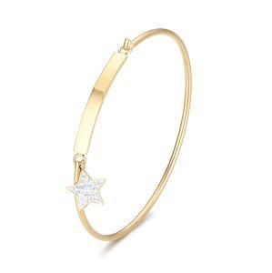 Fashion Women Jewelry Star Zircon Pendant Stainless Steel Bar Clsap &#160; Bragelet