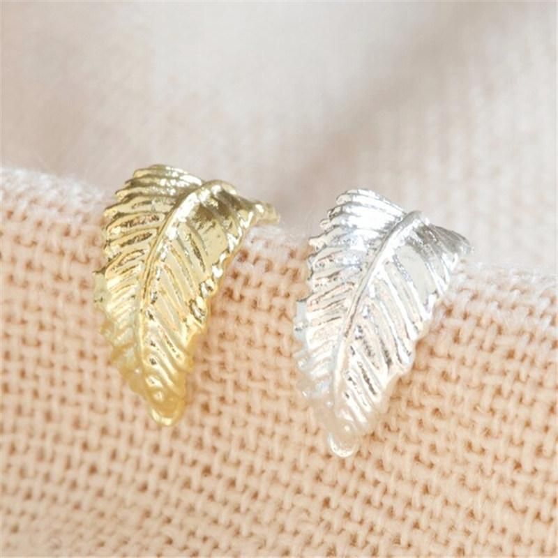 Manufacture Tiny 18K Gold Plated and Silver Zinc Alloy Feather Ear Cuff