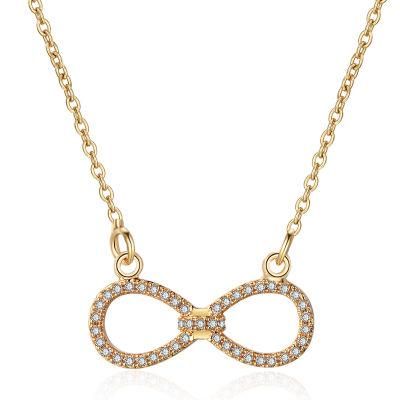 Mothers Day Fashion Gifts 18K Gold Plated Chain Sets Pendent Necklace with Crystal