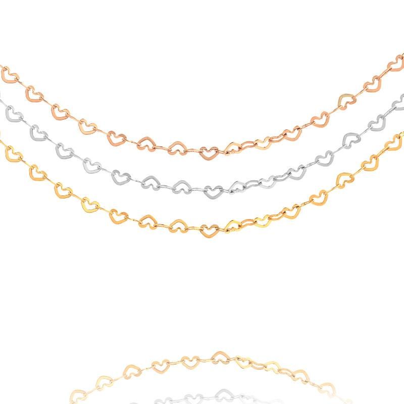 Christmas Gift Jewelry Heart Shape Chain Lady Bracelet Anklet Necklace Fashion Layering Jewellry Color Customized