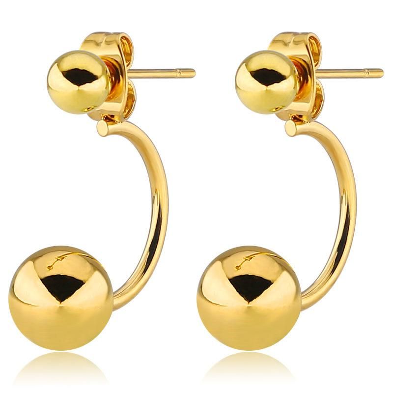 Manufacturer Custom Fashion Jewelry High Quality Waterproof Non Fade Branded jewellery Women 18K Stud Earring Gold Plated