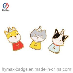 Custom Zinc Alloy Material Lovely Cat Shaped Hard Enamel Lapel Pin Glitter Badge