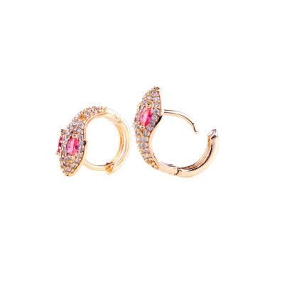 Costume Beautiful Fashion Jewellery Brass Copper Aolly Gold Champaign Earring for Gift