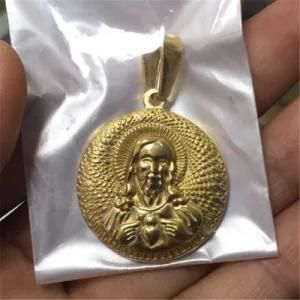 Steel Jewelry Religious Coin Shape Miraculous Medals Pendant for Necklace or Bracelet P1006