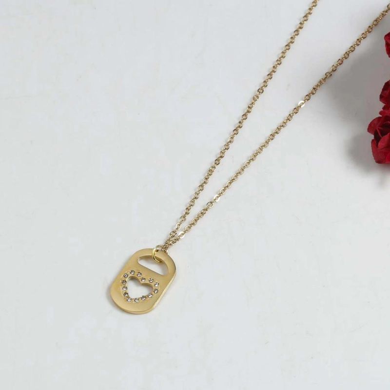 Manufacturer Custom High Quality Fashion Jewelry Love Pendant Stainless Steel 18K Womens Necklaces