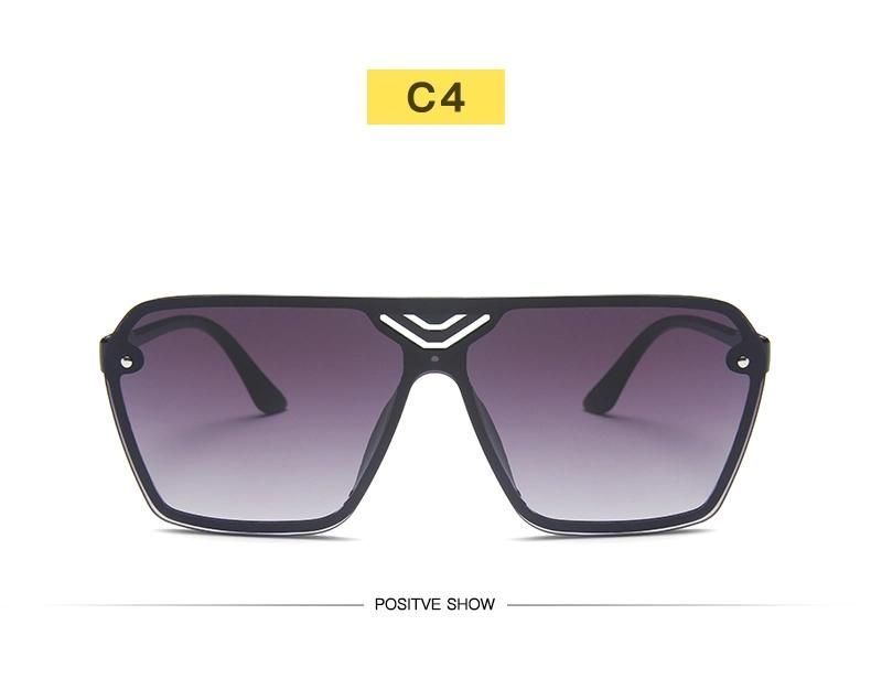 One-Piece Large Frame Sunglasses Female Gradient Color Ocean Film Aviator Sunglasses