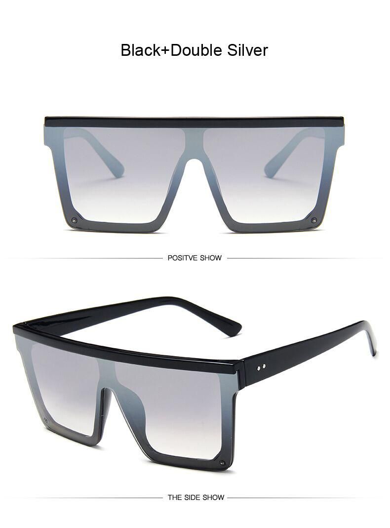 Female Big Frame Shades Black Lady UV400 Sun Glasses