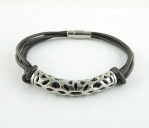 Fashion Leather Bracelet, Hot Steel Stainless Bracelet, Jewelry Bracelet (3498)