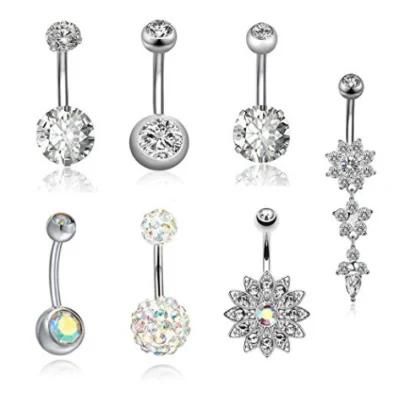 316L Surgical Steel Belly Ring Piercing jewelry Set
