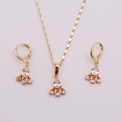 Imitation Fashion Costume Wholesalegold Silver Stainless Steel Charm Jewelry with Earring Sets Pendant Necklace
