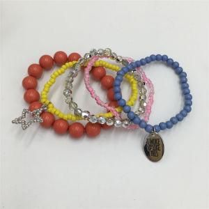 Antique Style Beads Bracelet with Difform Decoration Alloy Bracelet