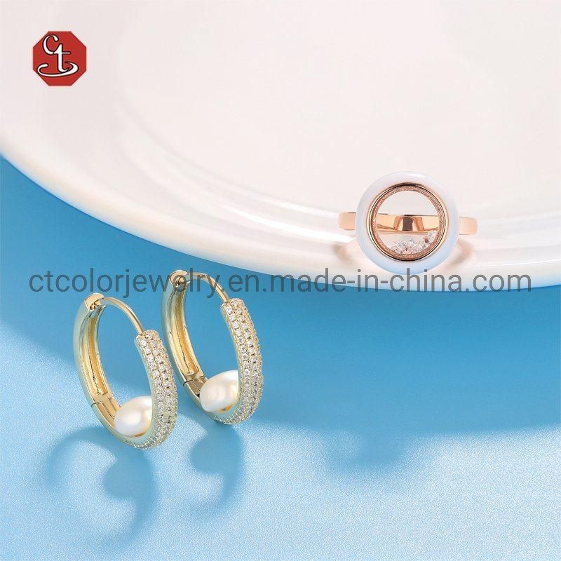 2021 jewelry trend contracted fashion rose plated Enamel Ring