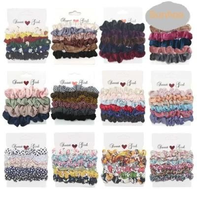 Wholesale Factory Different Personalized Hair Scrunchies Custom for Women Girls