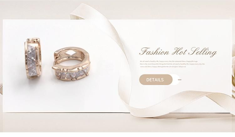 Latest Trendy Delicate Hoop CZ Earrings Ladies Jewelry