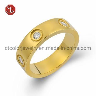 Fashionable rings 925 silver 18K with AAAA zircon gold plated Ring