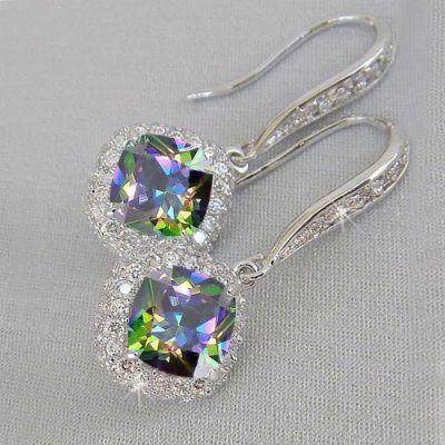 High Quality 3A Cubic Zircon Gemstone Drop Dangle Earrings