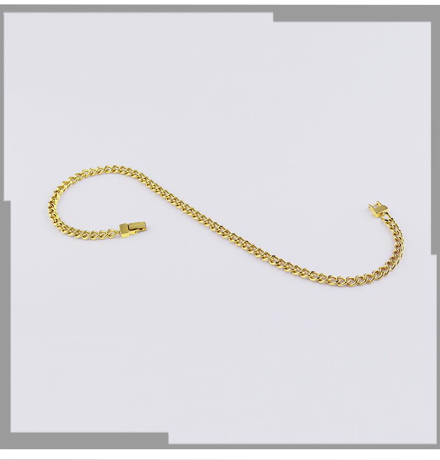 European and American Fashion Men′ S and Women′ S Cuban Chain Double-Sided Gold Necklace