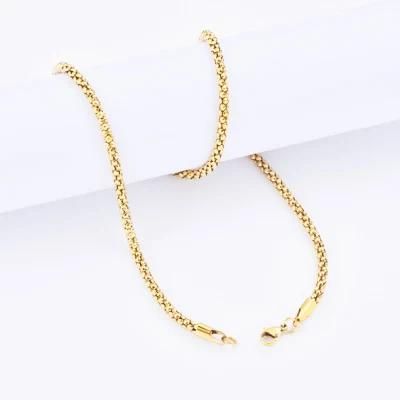 Wholesale Fashion Jewelry Women Accessories Stainless Steel Pop Corn Chain Necklace Bracelet Fashion Jewellery Design